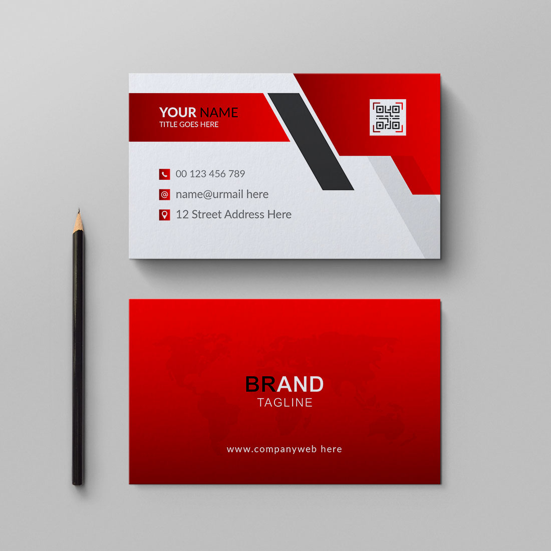 Modern business card design template preview image.