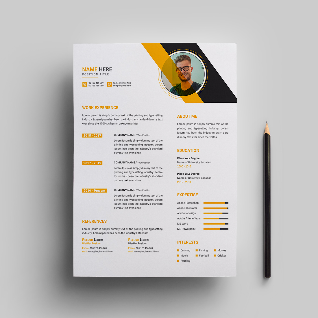 Resume template preview image.