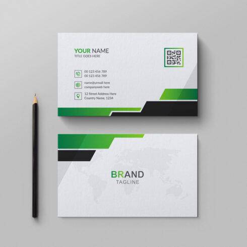 Modern and clean professional business card template cover image.