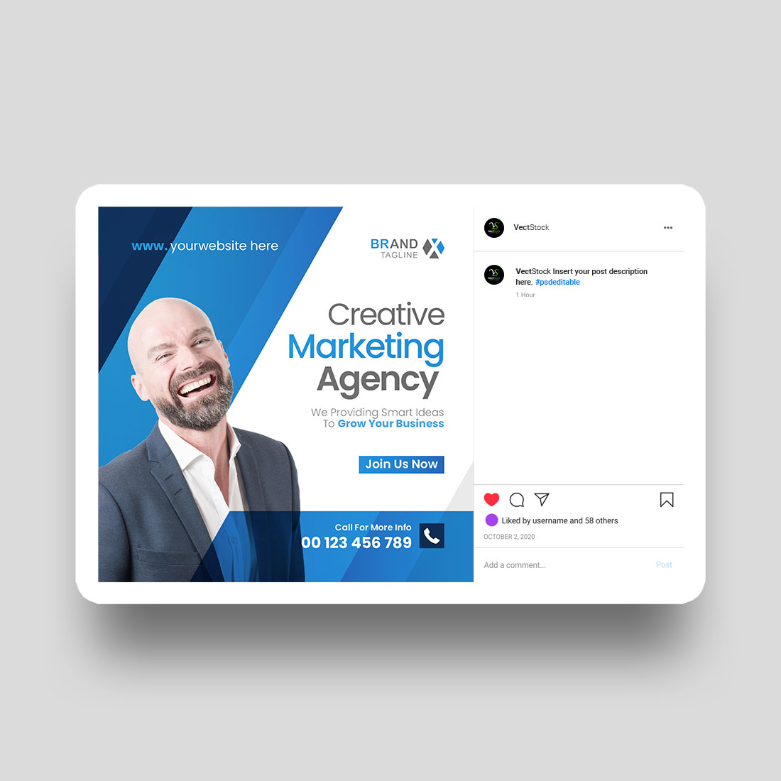 Digital marketing agency and corporate social media banner preview image.