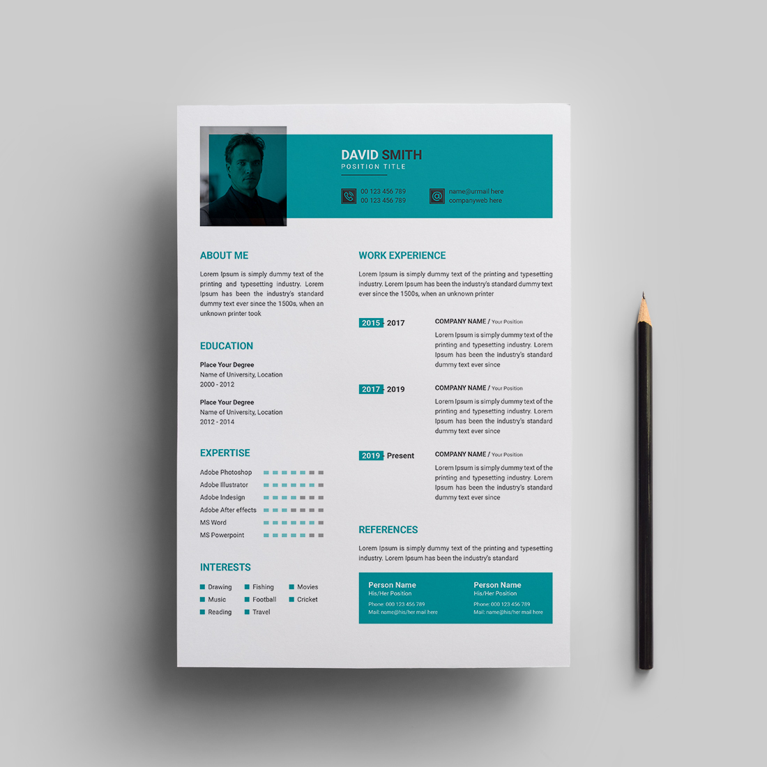 Resume template preview image.