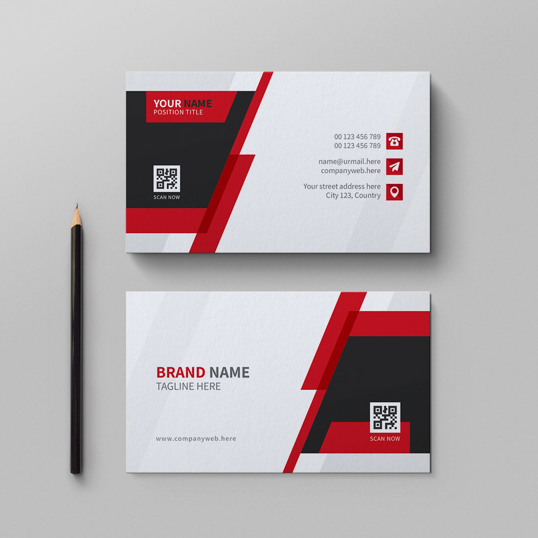 Modern and clean name card design template cover image.
