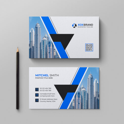 Clean and minimal business card design cover image.