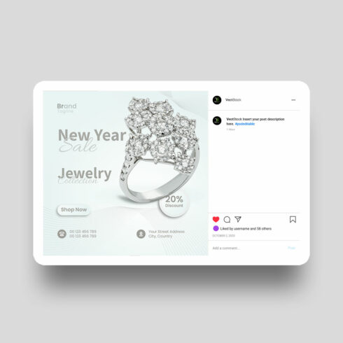 Jewelry social media post design cover image.