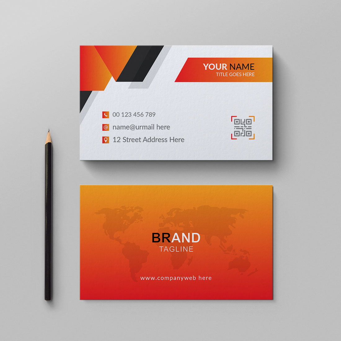 Clean business card design template cover image.