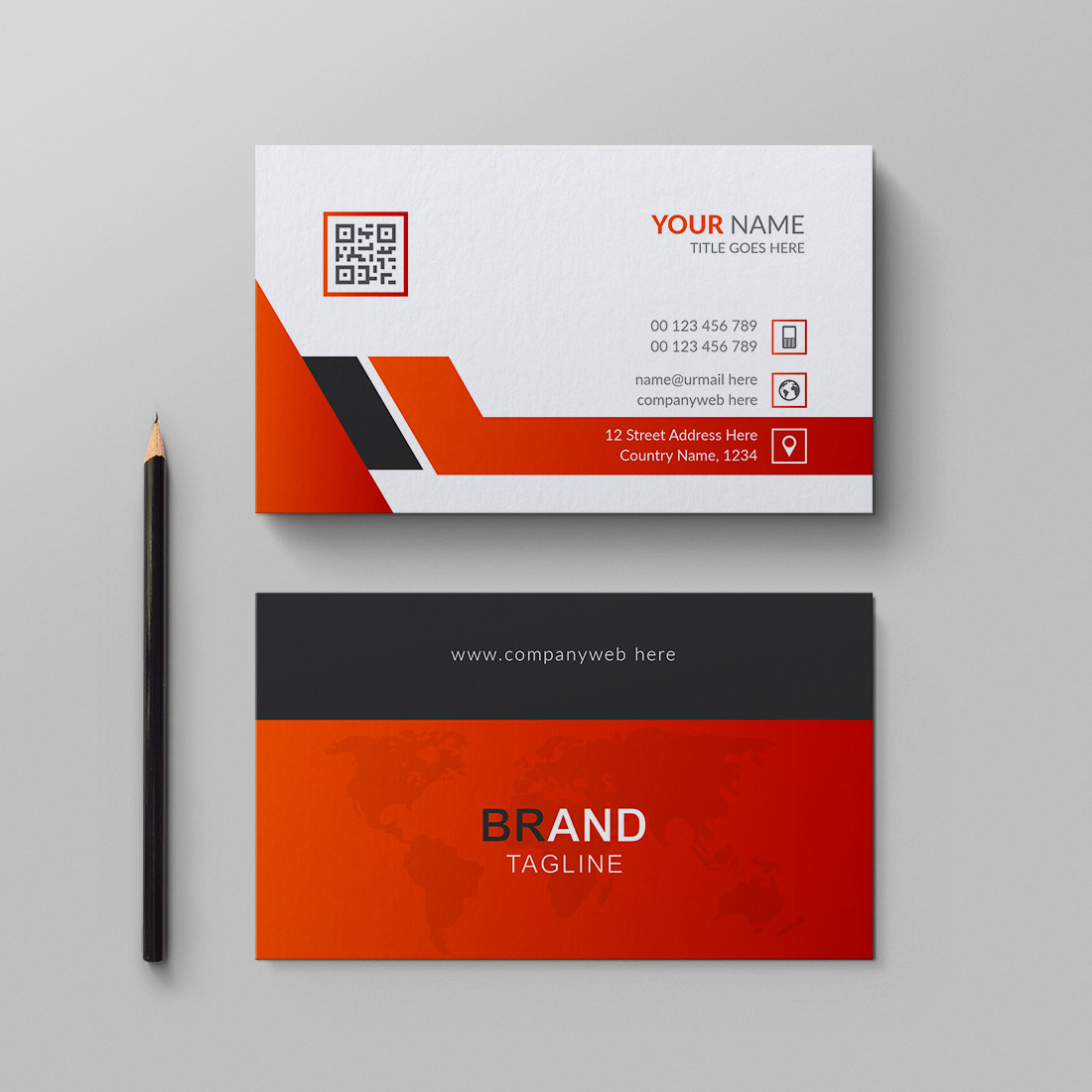 Clean business card design preview image.