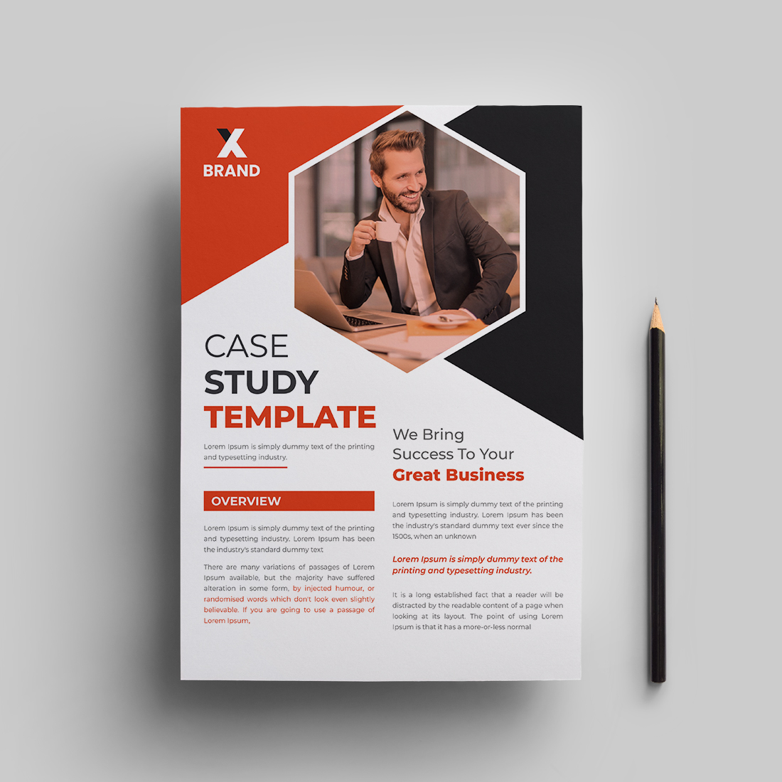 Case study flyer template preview image.