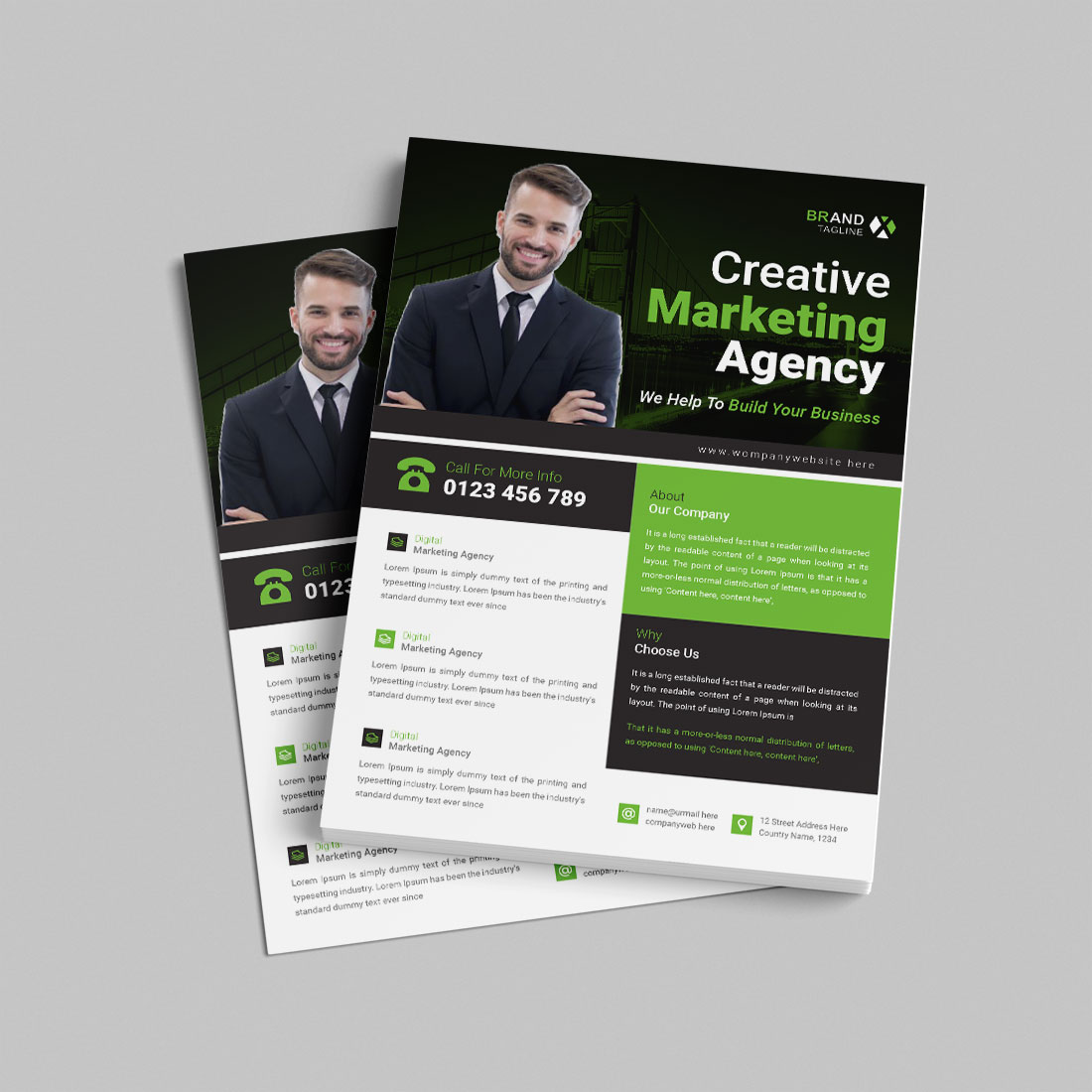 Creative marketing flyer design preview image.