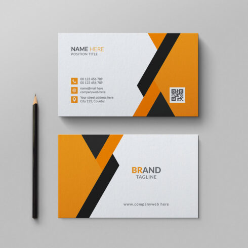 Professional and clean business card design template cover image.