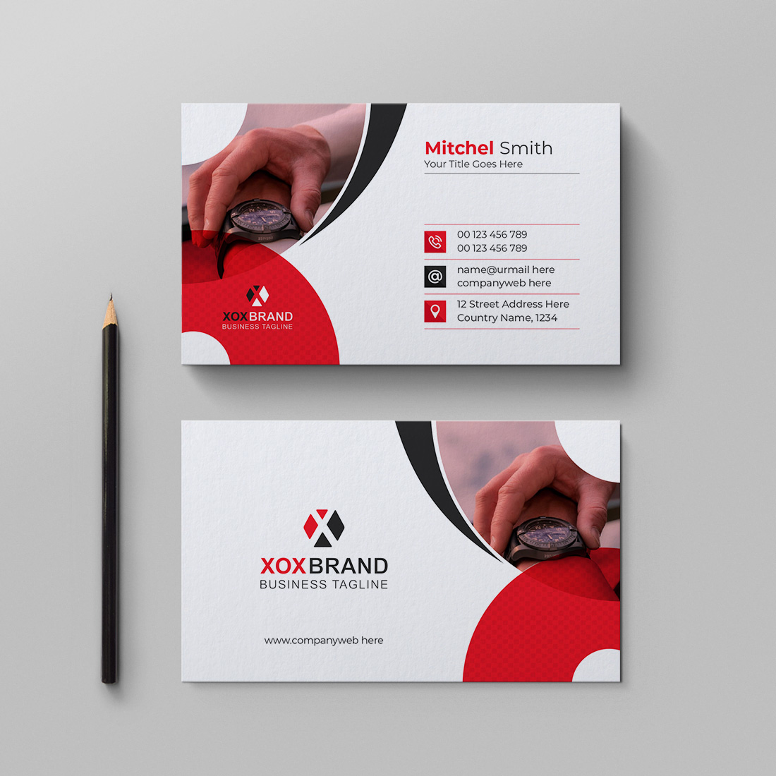 Corporate business card design preview image.