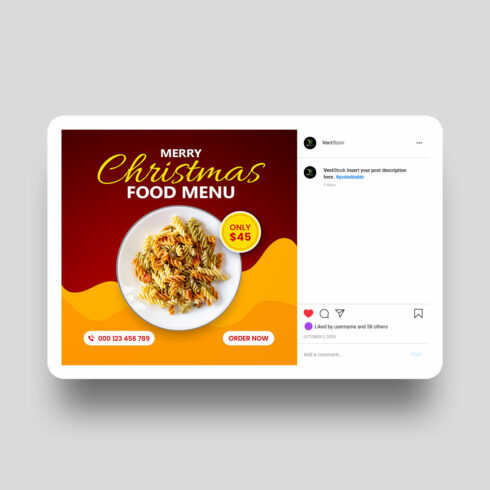 Restaurant food menu social media instagram post template cover image.