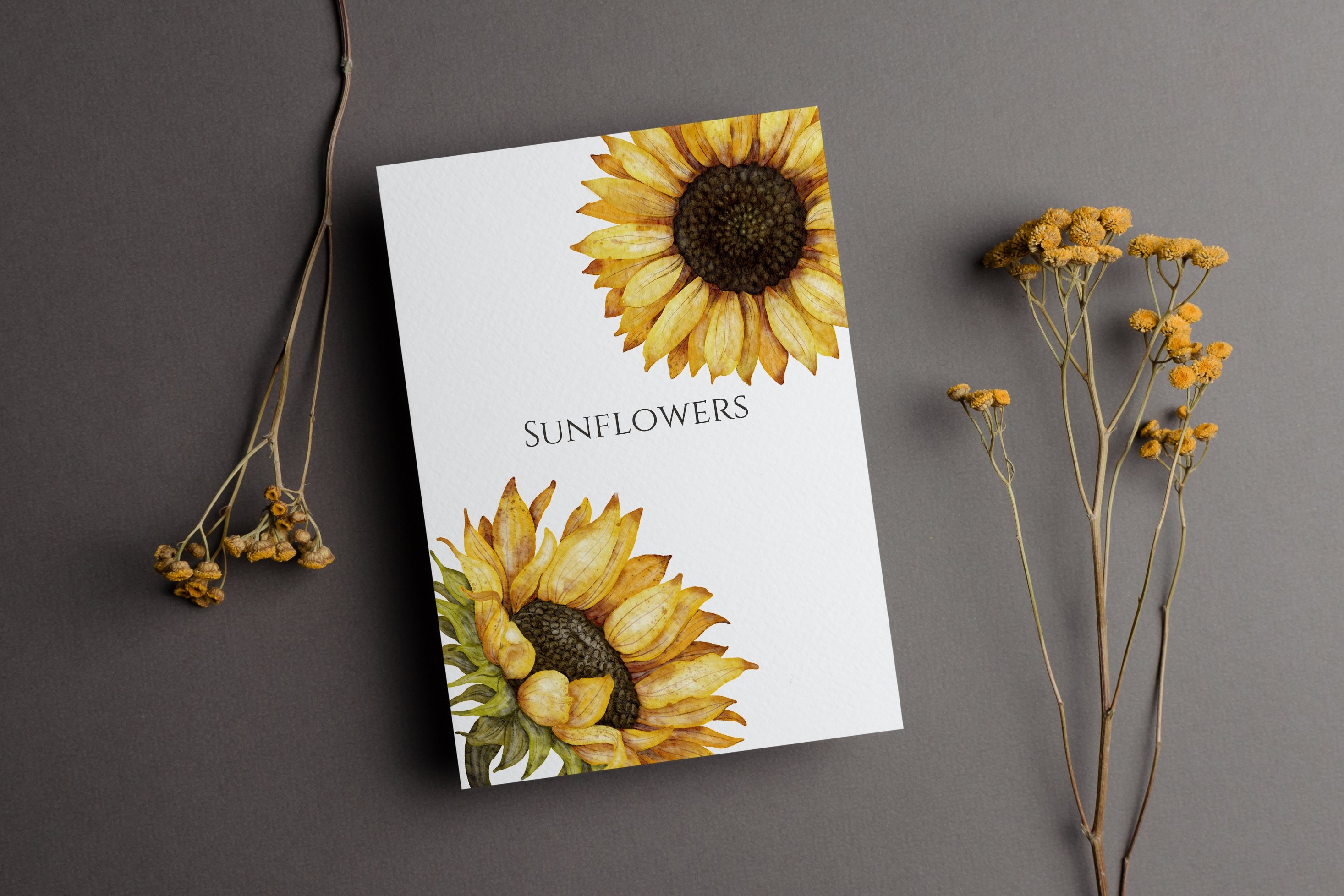Watercolor Sunflowers Clipart preview image.