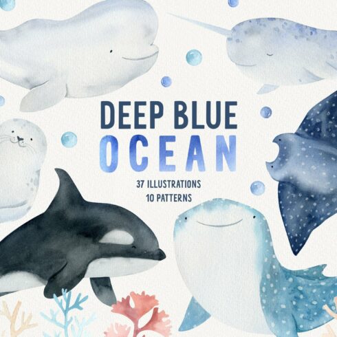Ocean & Under the sea animal clipart cover image.