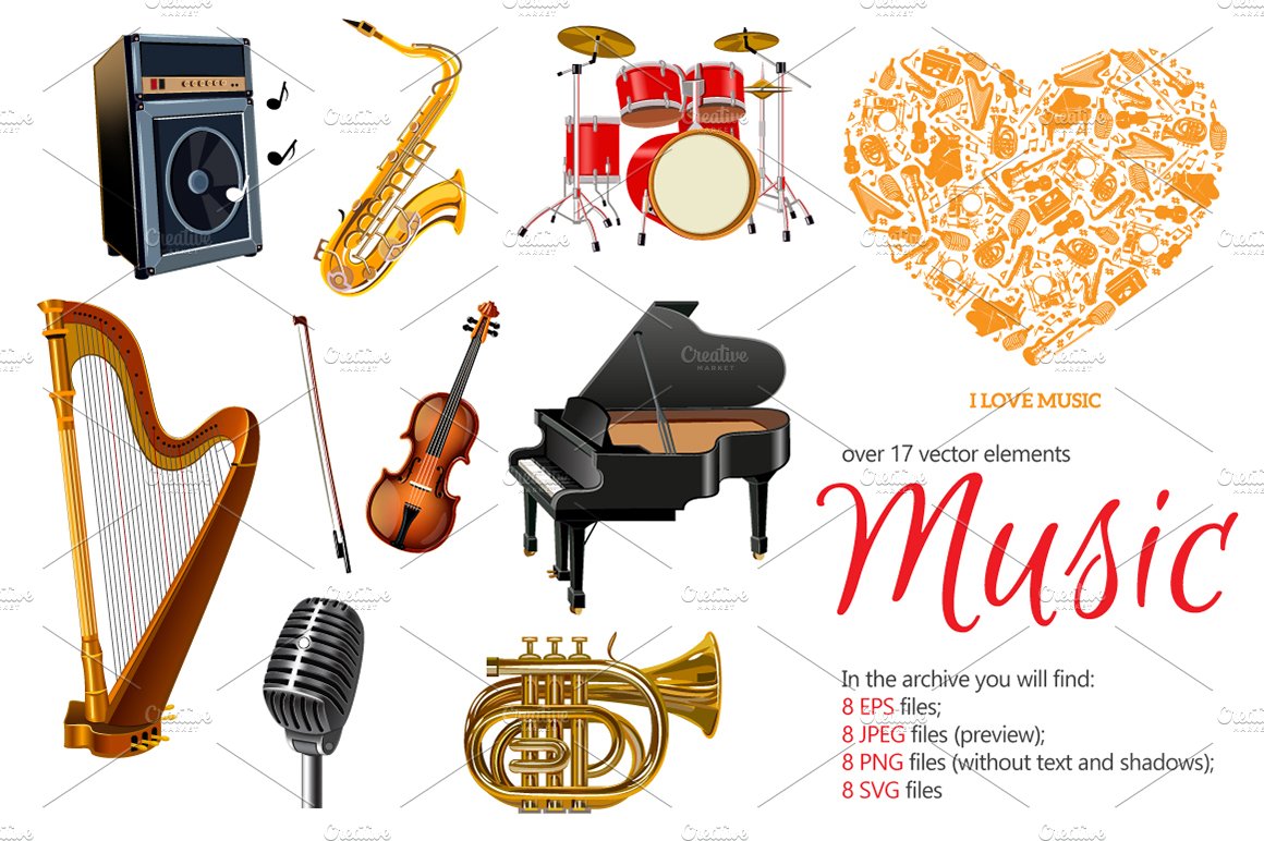 Music Instruments Set cover image.