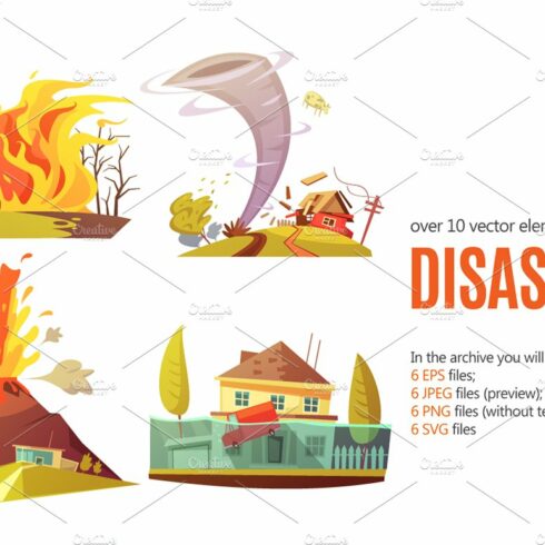 Natural Disaster Cartoon Set cover image.