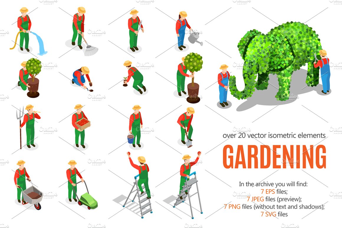 Gardening Isometric Set cover image.