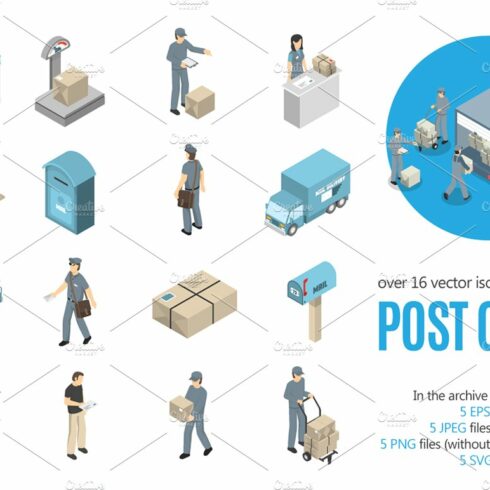 Post Office Isometric Set cover image.