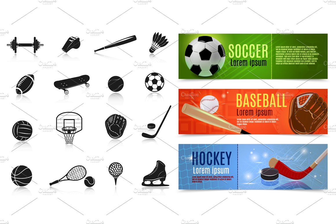 Sports Objects Set preview image.