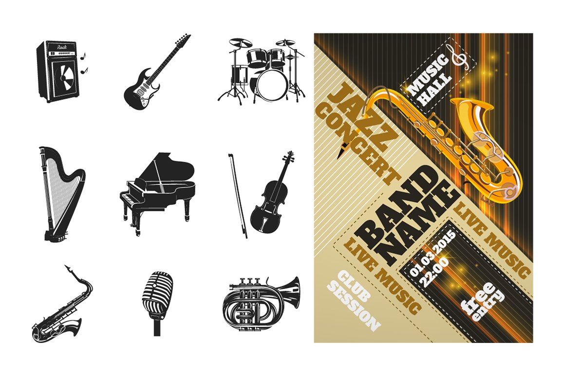 Music Instruments Set preview image.
