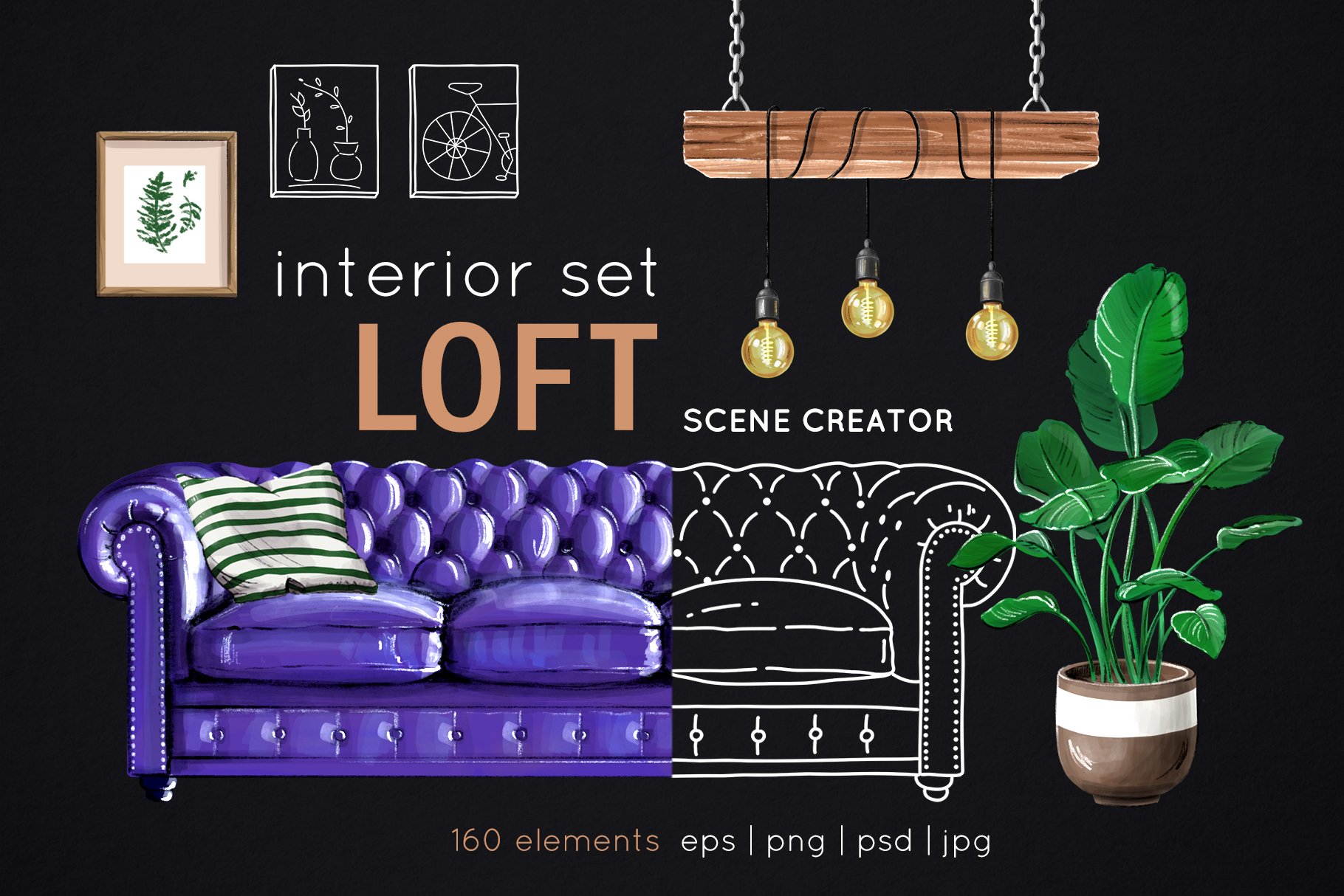 Interoir set. Loft. Scene creator cover image.