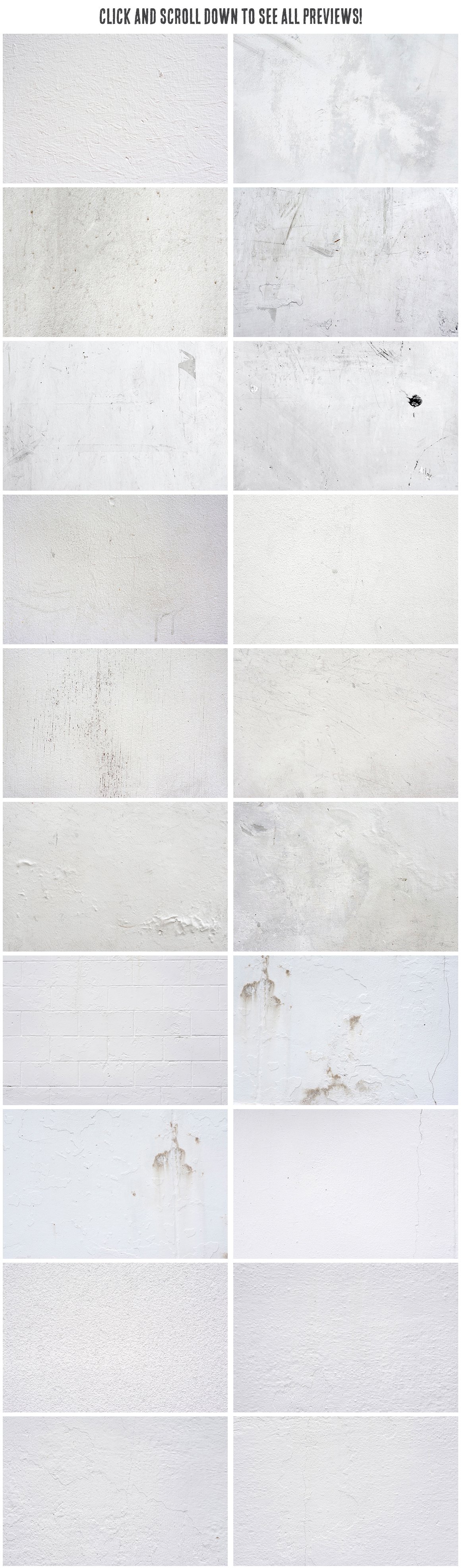 80 White Wall Textures Bundle preview image.