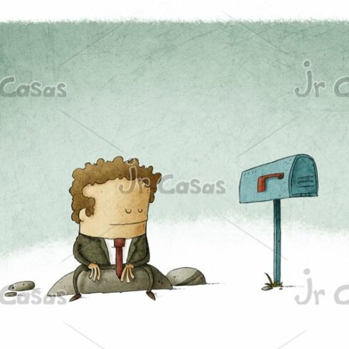 businessman waiting mail cover image.