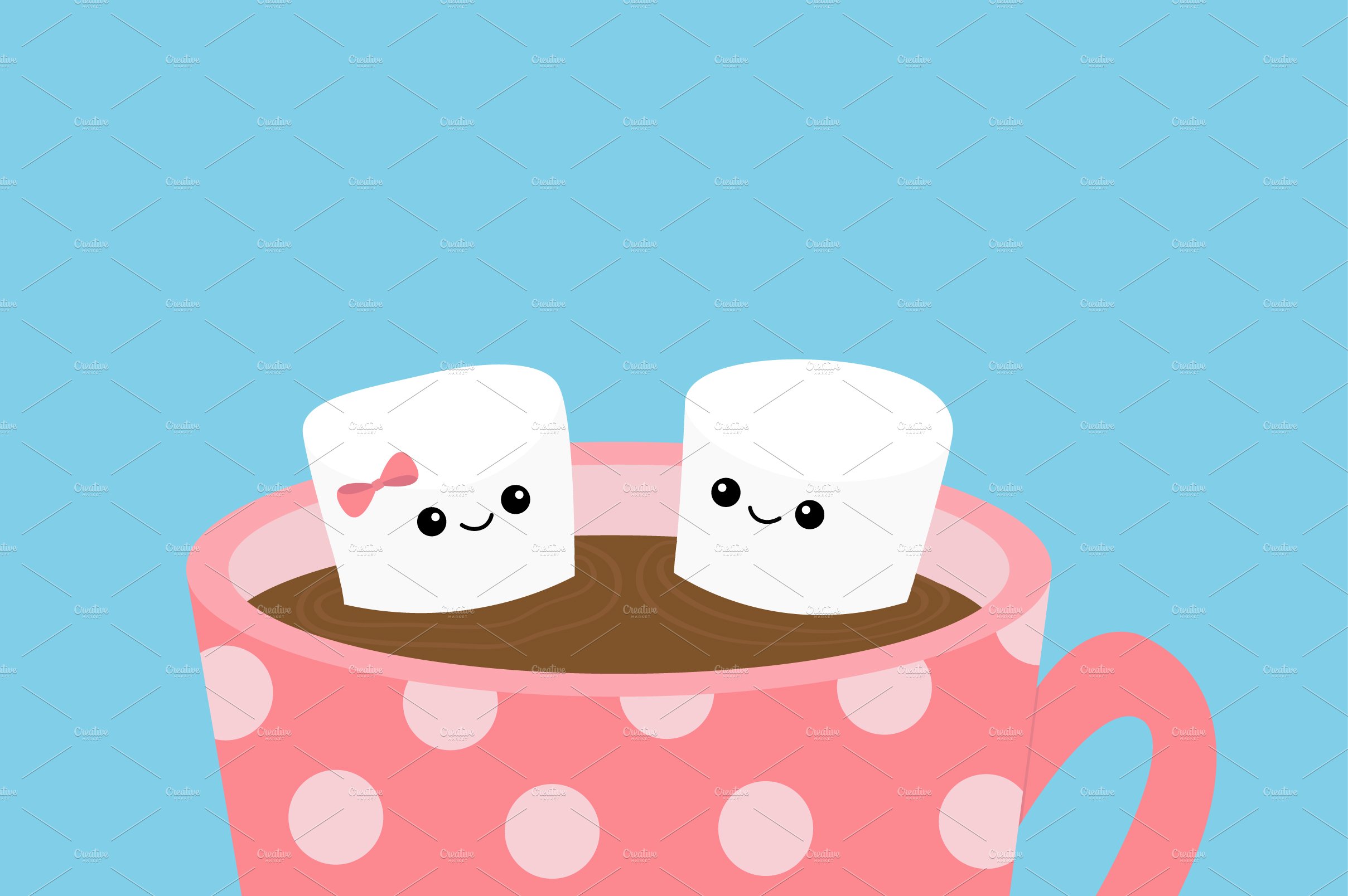 Marshmallows taking a bath in a cup cover image.