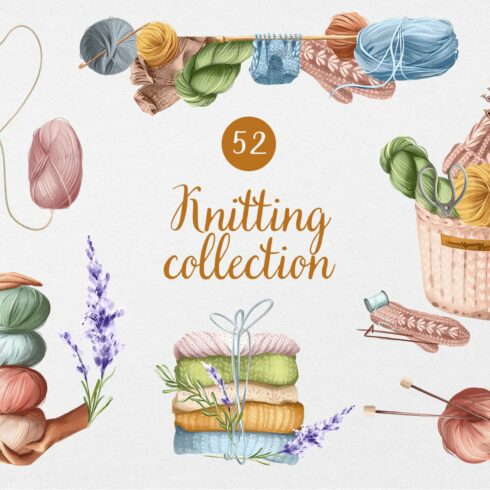 Watercolor knitting collections cover image.