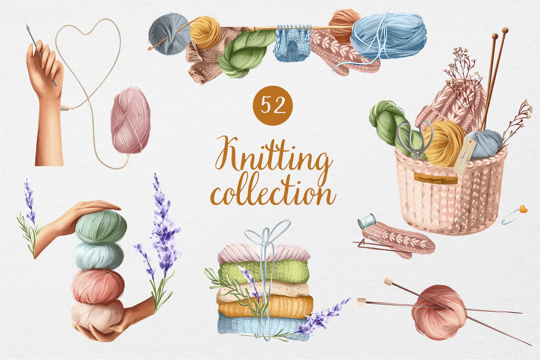 Watercolor knitting collections cover image.