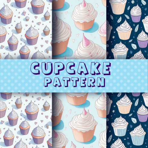cupcake pattern designs 3 set cover image.