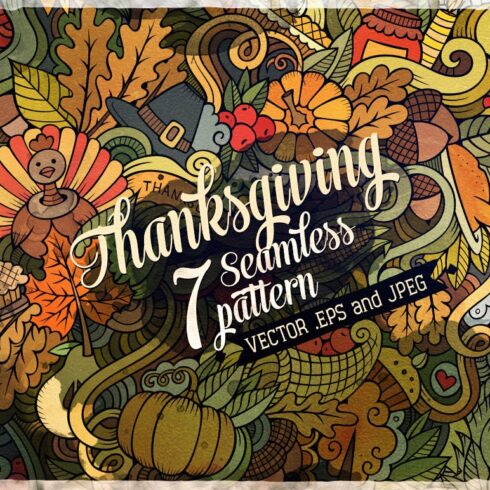 7 Thanksgiving Seamless Pattern cover image.