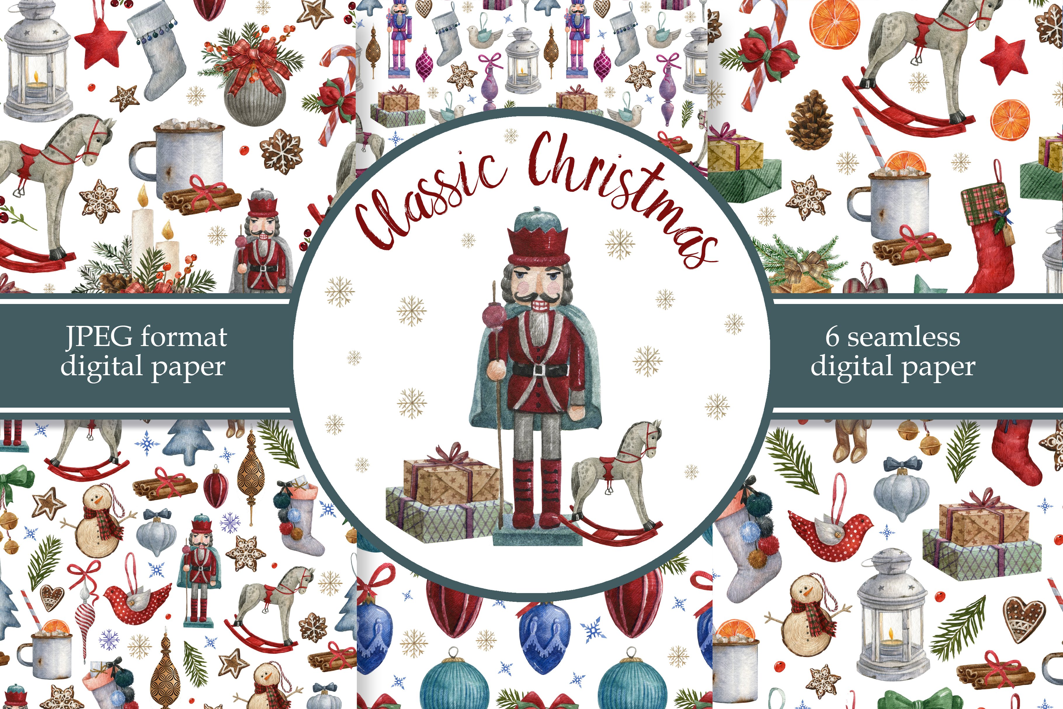 Christmas digital paper cover image.