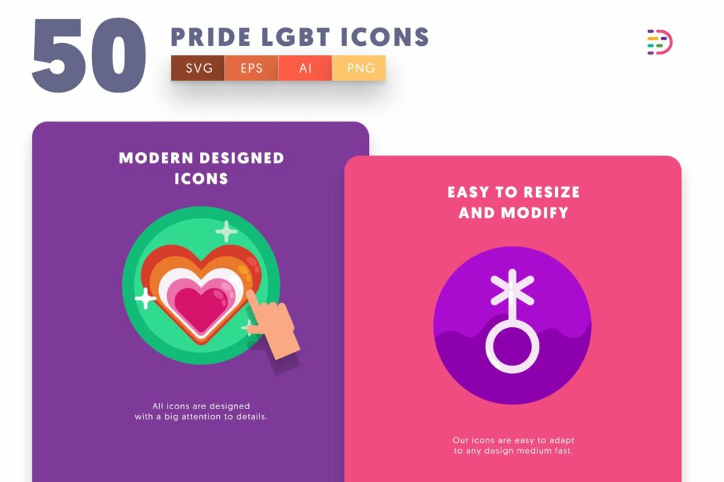 50 Pride LGBT Icons – MasterBundles