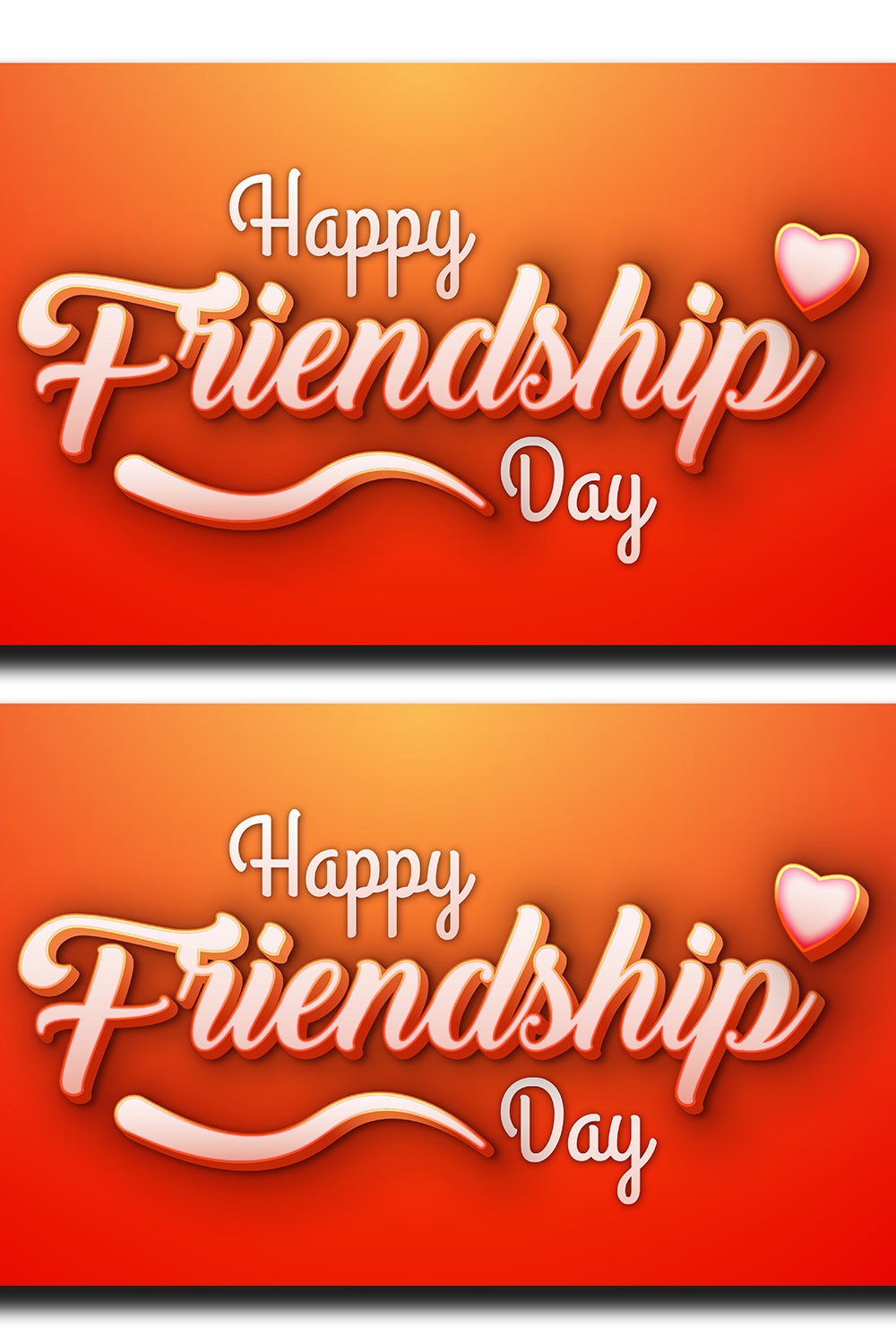 Happy Friendship Day Editable 3D Text Effect Vector pinterest preview image.