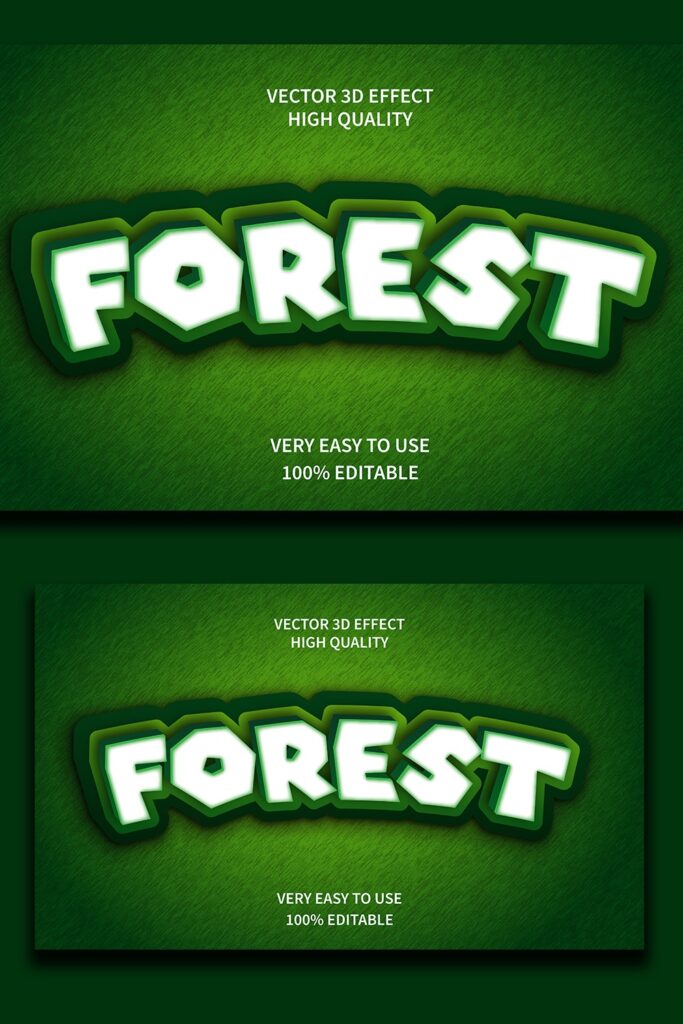 Forest Editable 3D Text Effect Vector - MasterBundles