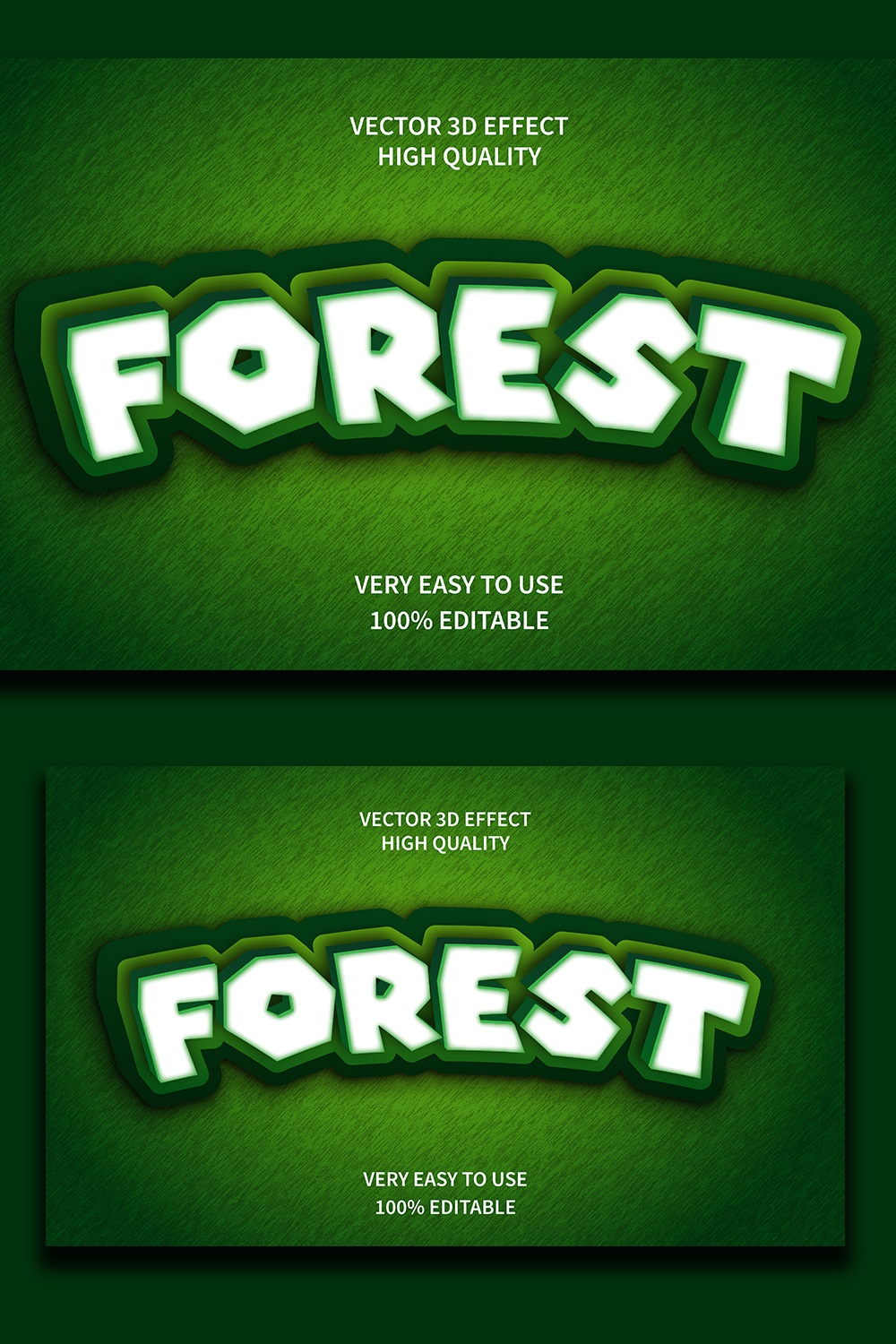 Forest Editable 3D Text Effect Vector pinterest preview image.