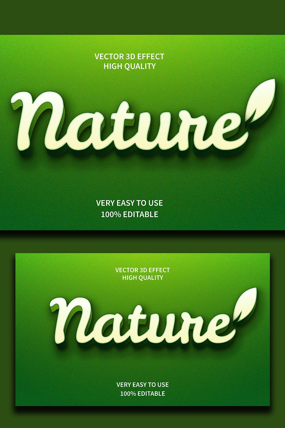 Nature Editable 3D Text Effect Vector pinterest preview image.