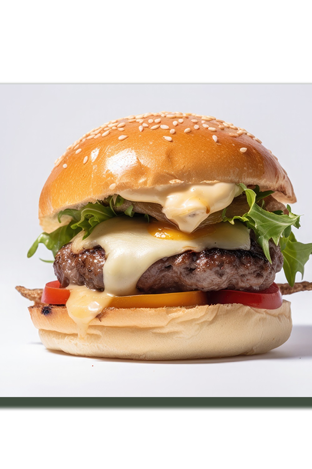 This Is A Side View Of A BBQ Hamburger With Beef And Cream Cheese Realistic Closeup Photography pinterest preview image.