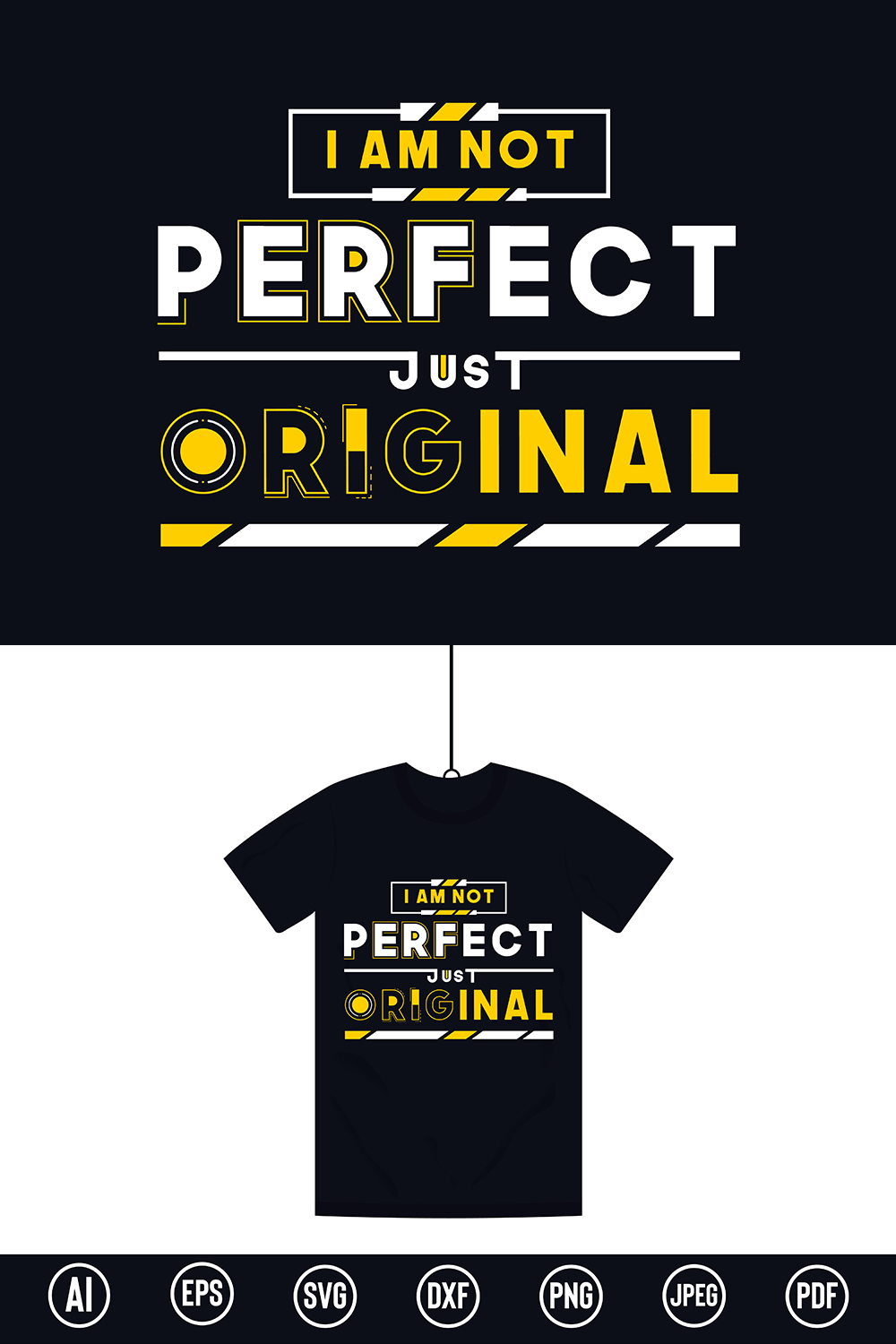 Modern Motivational Typography design template for t-shirts, posters, stickers, mug prints, banners, gift cards, and labels, etc pinterest preview image.