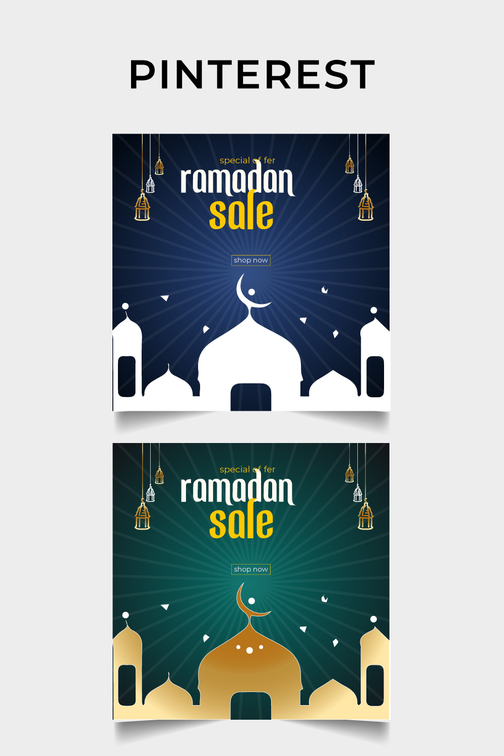 Ramadan sale social media post template design for social media banner pinterest preview image.