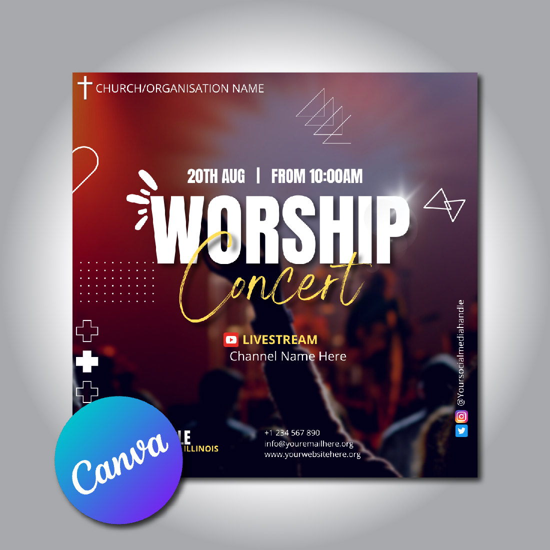 Worship Experience Canva Template preview image.