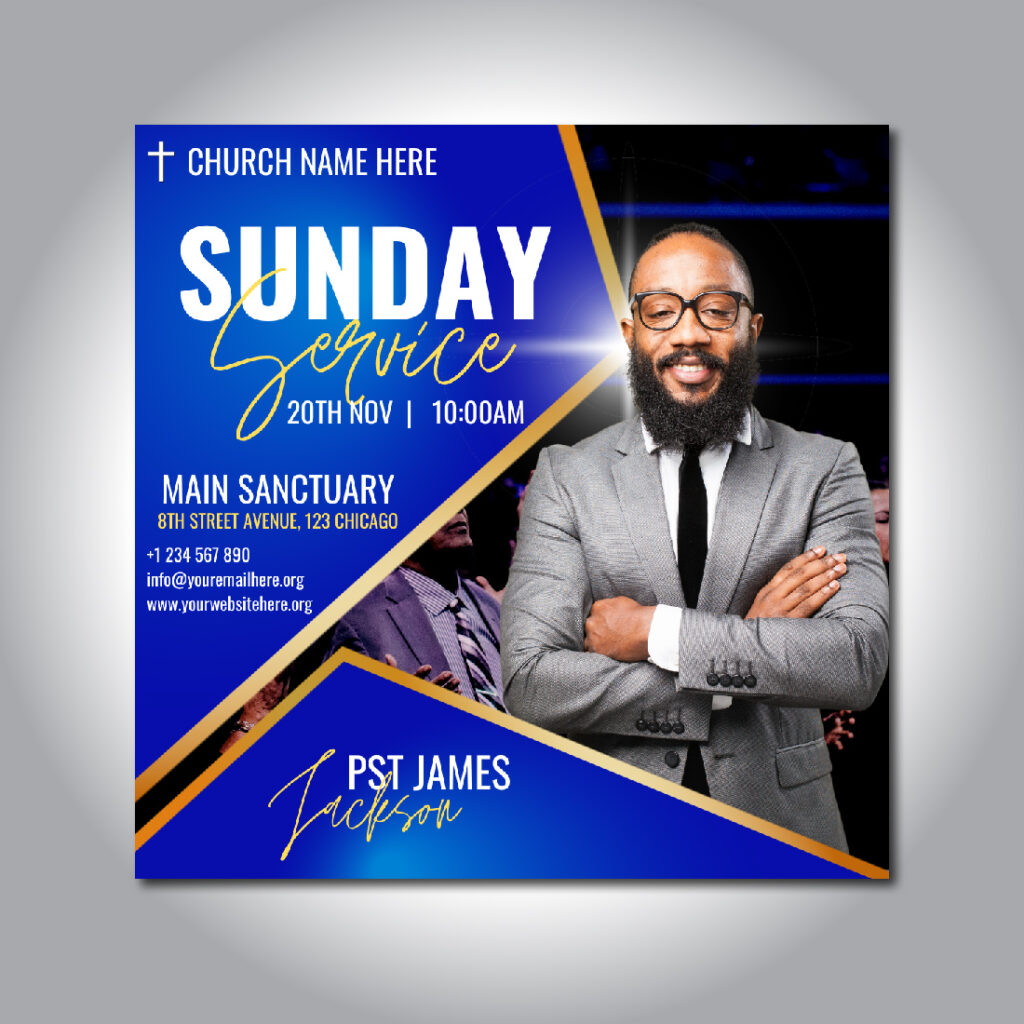 CHURCH FLYER CANVA TEMPLATE - MasterBundles