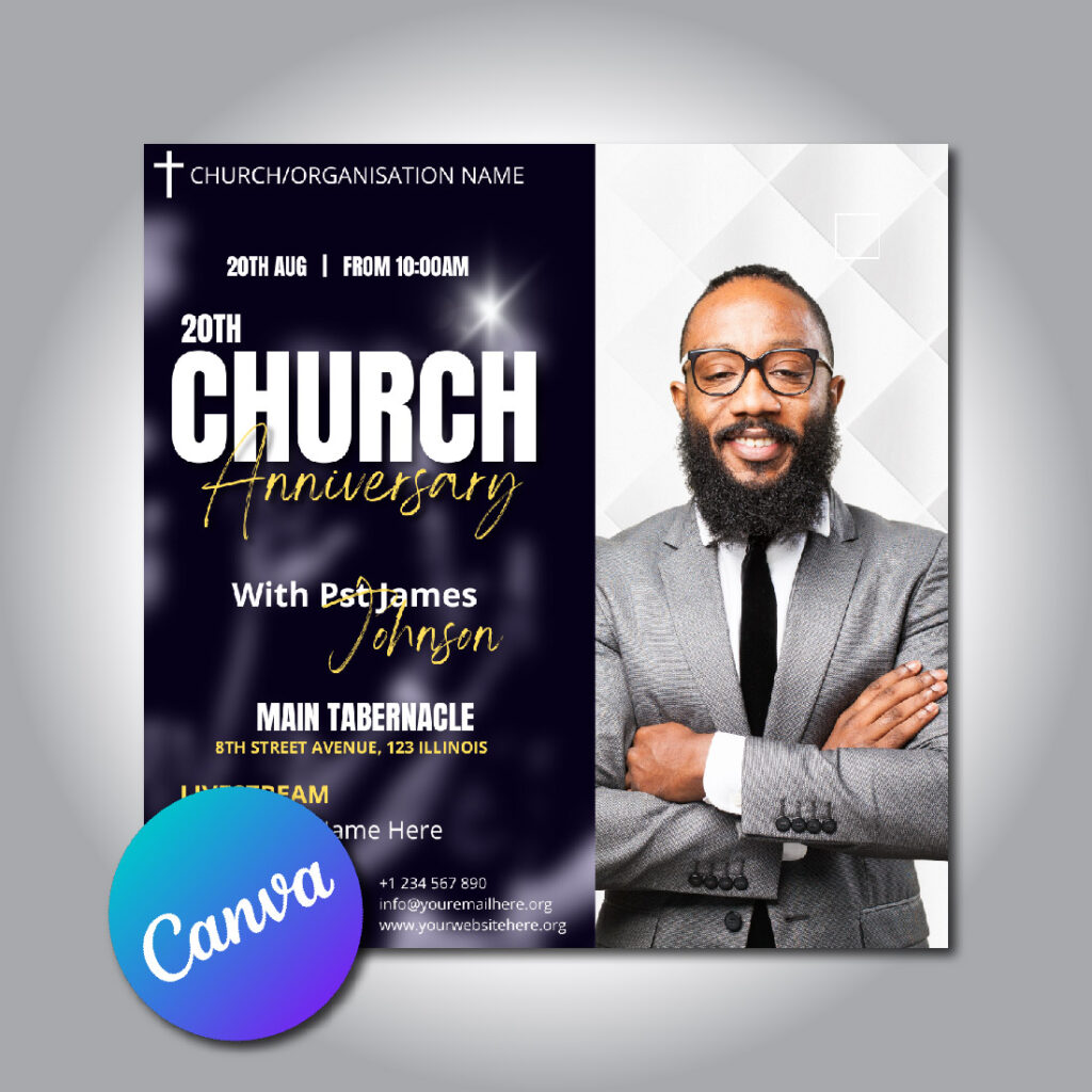 Church Anniversary Canva Template - MasterBundles