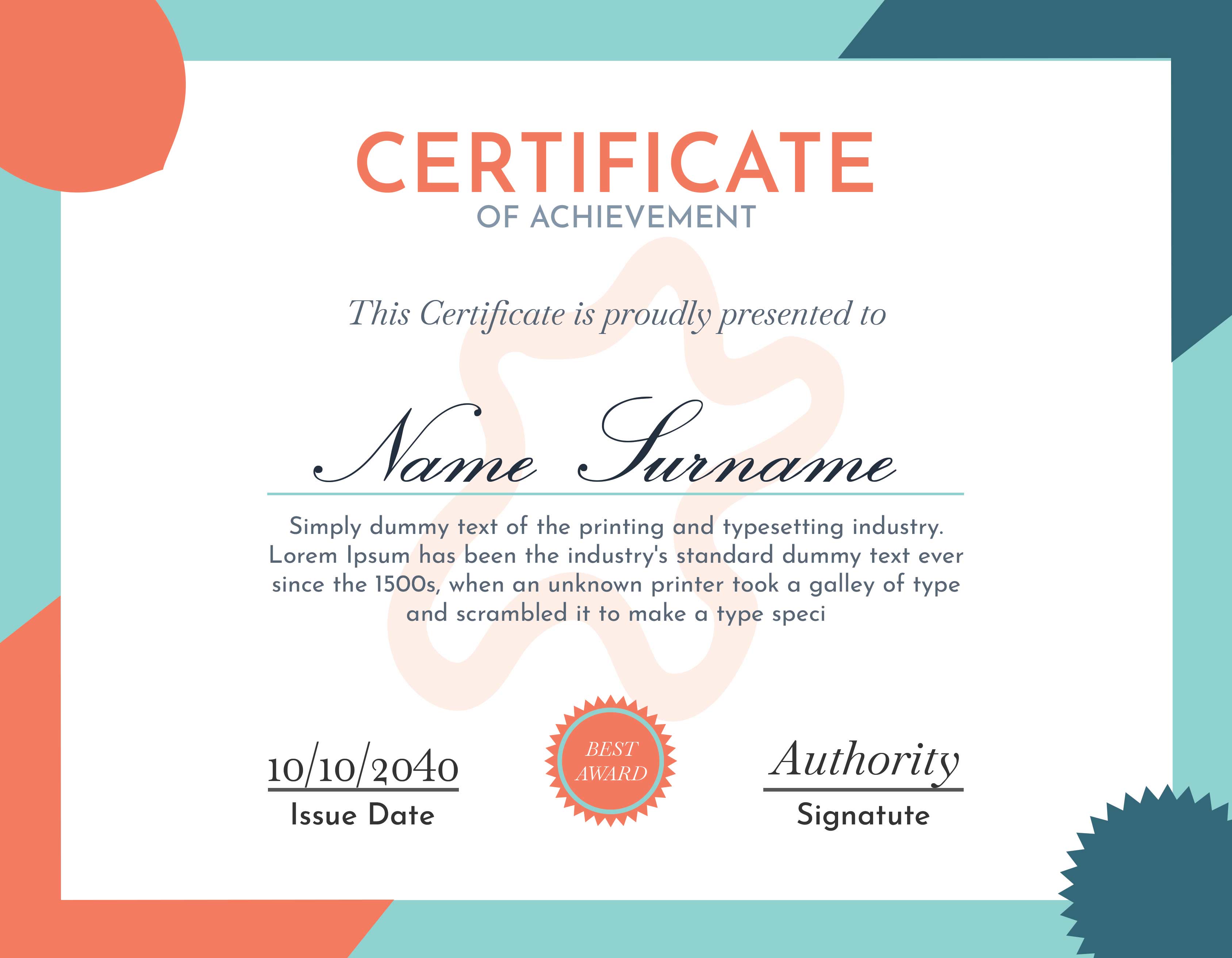 professional award certificate template abstract design copy 314