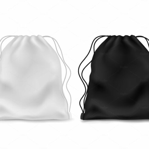 Realistic knapsack. Black white cover image.