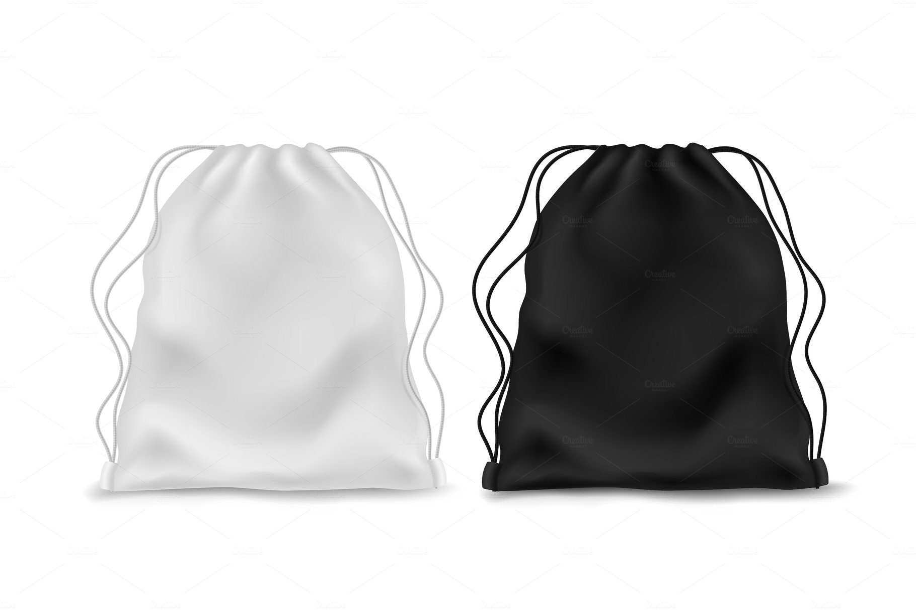 Realistic knapsack. Black white cover image.