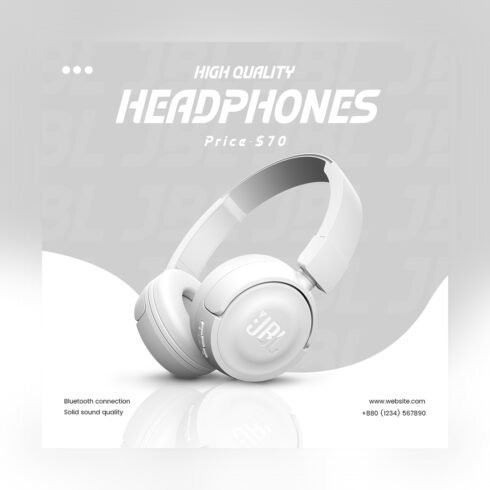 Social Media Post design for Headphone Template cover image.