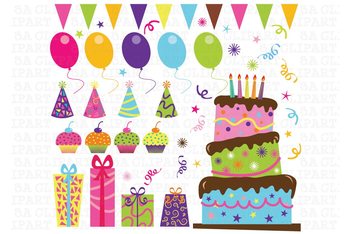 Birthday Party Clip Art cover image.