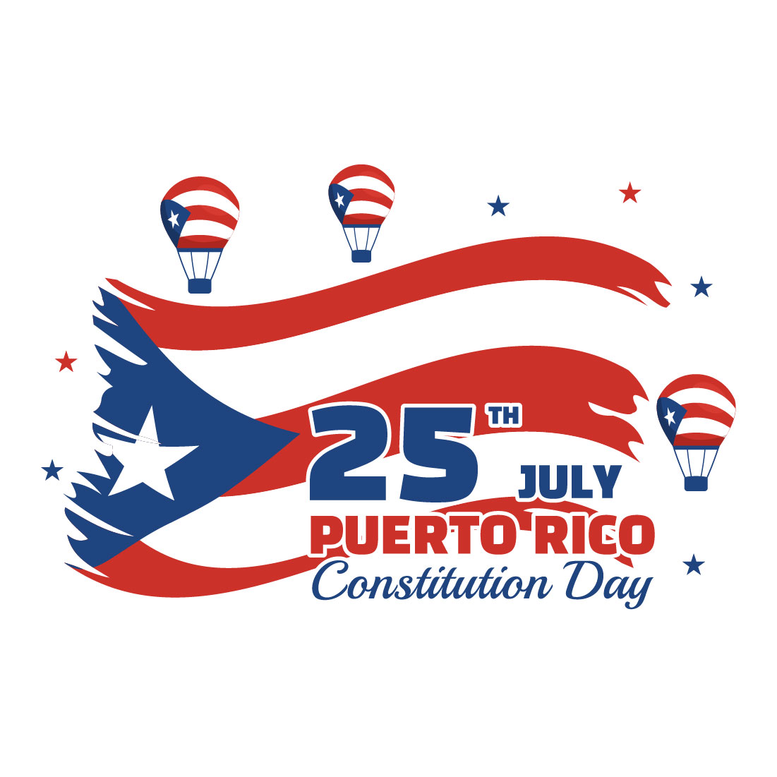 12 Happy Puerto Rico Constitution Day Illustration preview image.