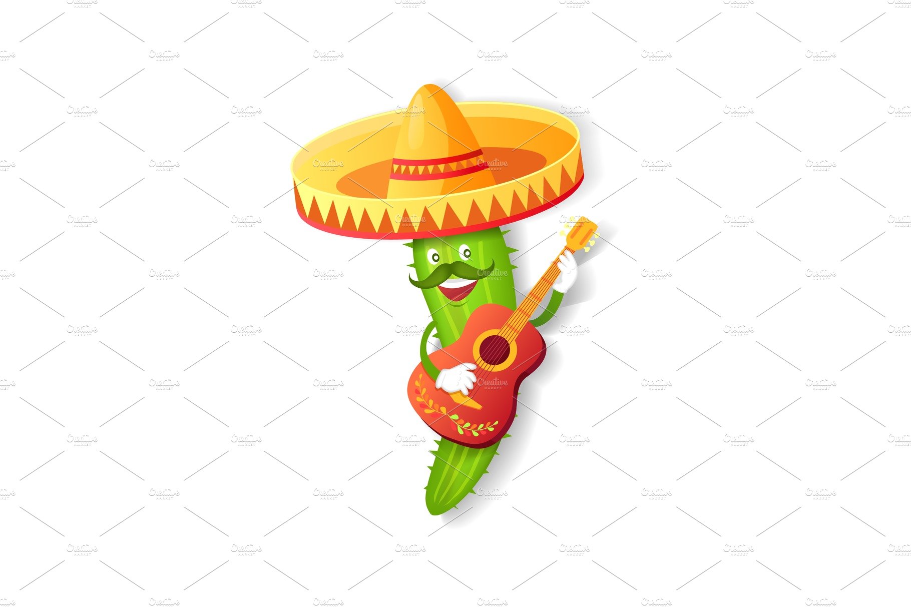 Mexican Cuctus in Sombrero, Guitar cover image.